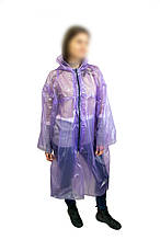Плащ дощовик на блискавці 60 мкм Фіолетовий 107*80 см, дощовик туристичний  ⁇  плащ дощовик (ST)
