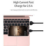 Микро юсб кабель 2.5А CL-61 Черный, шнур для зарядки телефона - micro usb кабель 1 м (мікро юсб кабель) (ST), фото 4