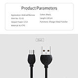 Микро юсб кабель 2.5А CL-61 Черный, шнур для зарядки телефона - micro usb кабель 1 м (мікро юсб кабель) (ST), фото 5