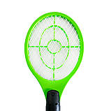 Мухобійка-ракетка електрична Зелений 44х16 см електромухобійка, ракетка від комах на батарейках (ST), фото 4