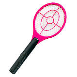 Електрична мухобійка на батарейках Рожевий 44х16 см ракетка від мух і комарів, електромухобійка (ST), фото 3