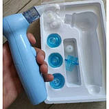 Аспіратор для носа Sniffing Equipment, 7 насадок (4 — блакитні), соплевідсмоктувач дитячий (аспіратор назальний) (ST), фото 3