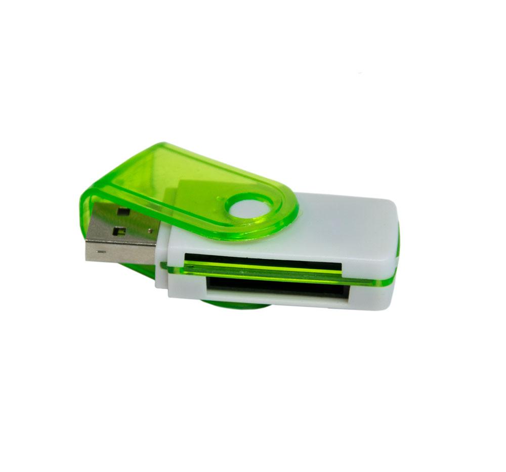 Универсальный внешний кард ридер для Микро СД (салатовый) USB 2.0 картридер для фотоаппарата 1260 (ST) - фото 1 - id-p1710596062