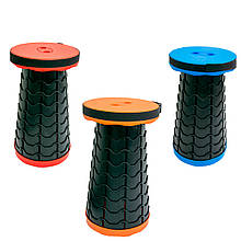 Табурет складаний пластиковий "Folding stool — Жовтогарячий" 45х26 см, розкладний телескопічний стілець (ST)
