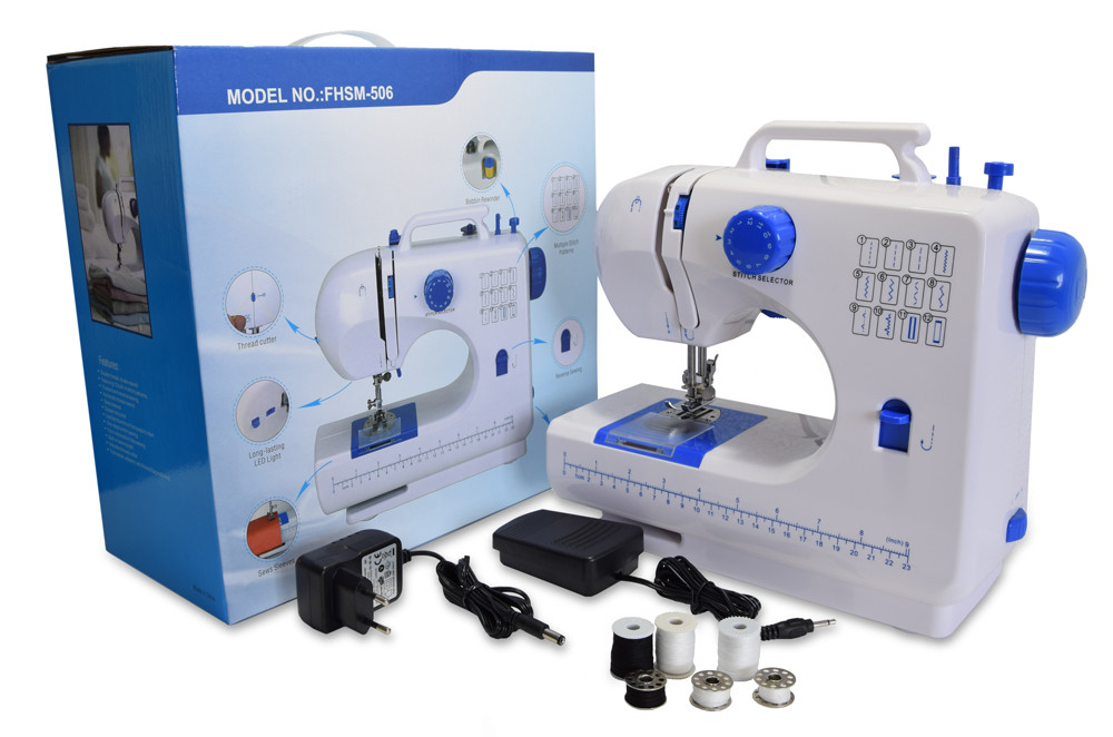 Універсальна швейна машинка FHSM-506 Tivax Синя, маленька швейна машинка  ⁇  міні швейна машинка (ST)