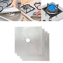 Багаторазові Сірі захисні накладки (27х27 см) для газової плити, антипригарний килимок, накладка на плиту (ST)