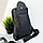 Сумка-рюкзак чоловіча шкіряна Handycover S302 чорна через плече, фото 5