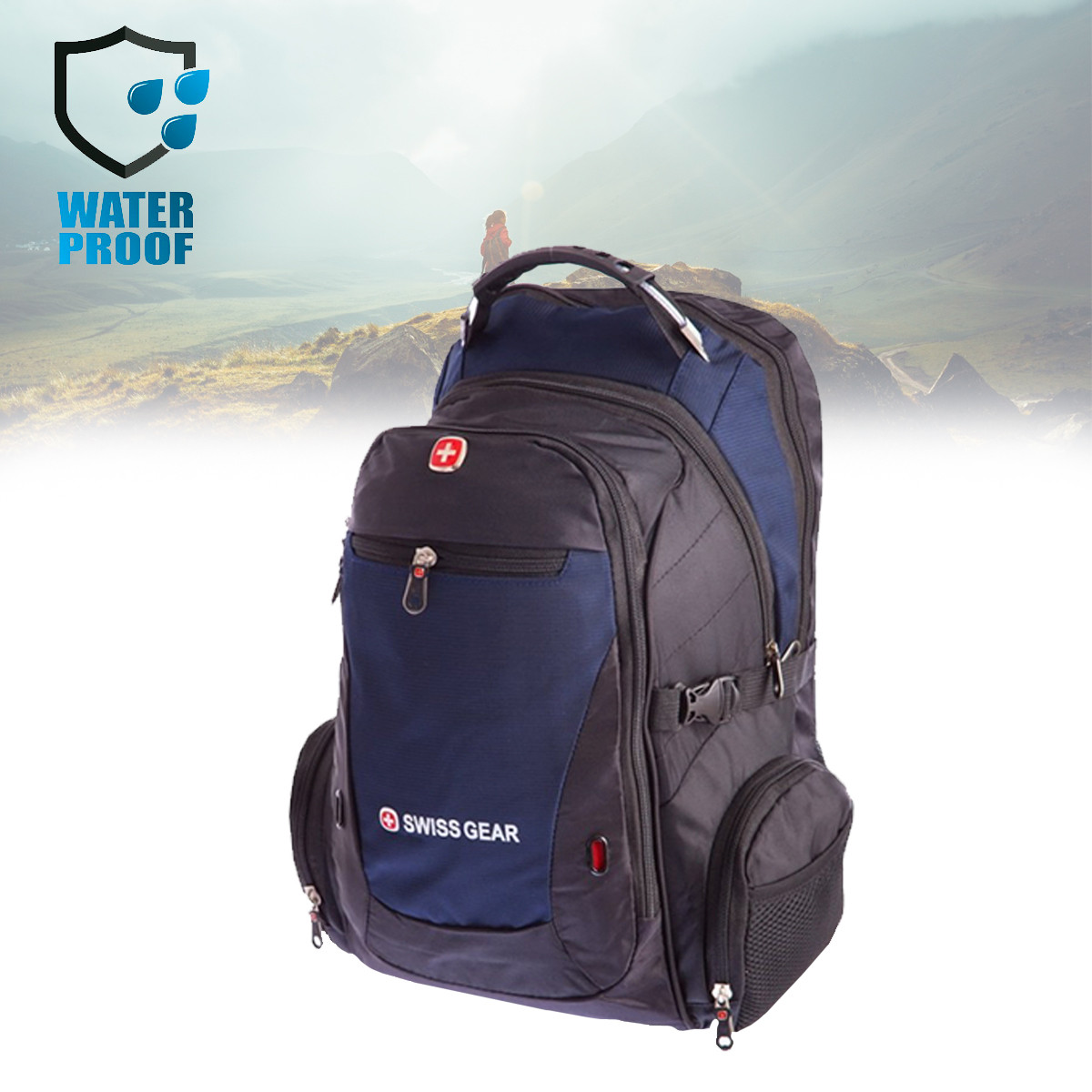 Рюкзак похідний туристичний Backpack "1522" 35 л Синя дорожня сумка рюкзак з водонепроникним чохлом (ST)