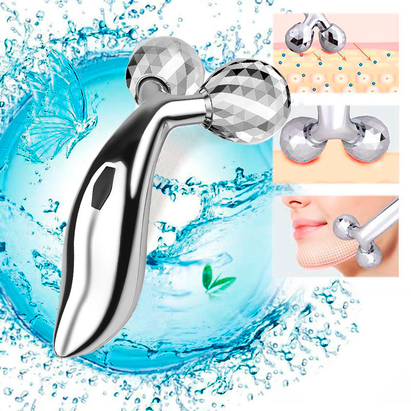 Роликовий масажер для обличчя "3D massager LBJ-206", ручний масажер для підтягування обличчя, тіла та шиї (ST)