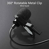 Петличка для телефона Lavalier microphone HSX-M01 Чорний, петельний мікрофон для смартфона зовнішній 1.5 м (ST), фото 5