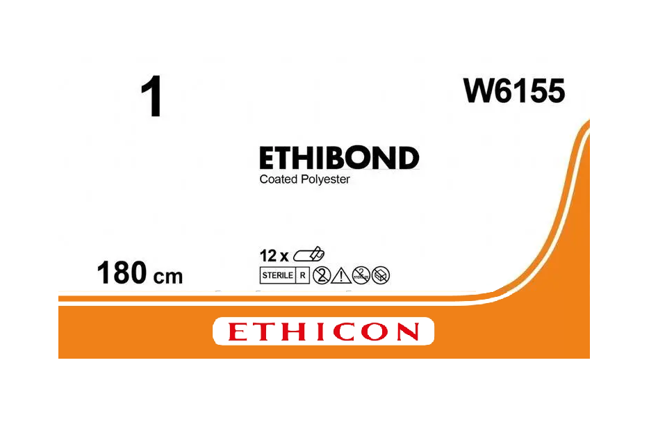 Хірургічна нитка Ethicon Етибонд Ексель (Ethibond Excel) 1, довжина 180 см, без голки, W6155
