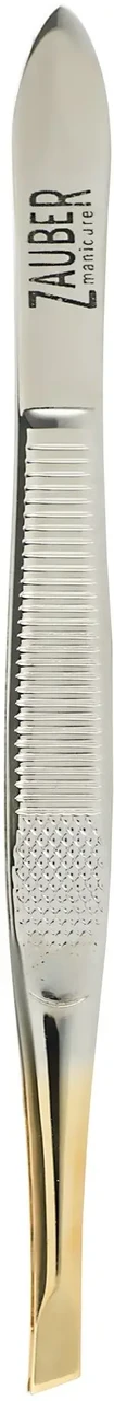 Пінцет для брів скошений Zauber-manicure, золотий, Т-351