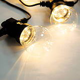 Вулична гірлянда лампочки Теплий білий — ретрогірлянда світлодіодна з 20 лампочок 15 м 100 LED (ST), фото 4