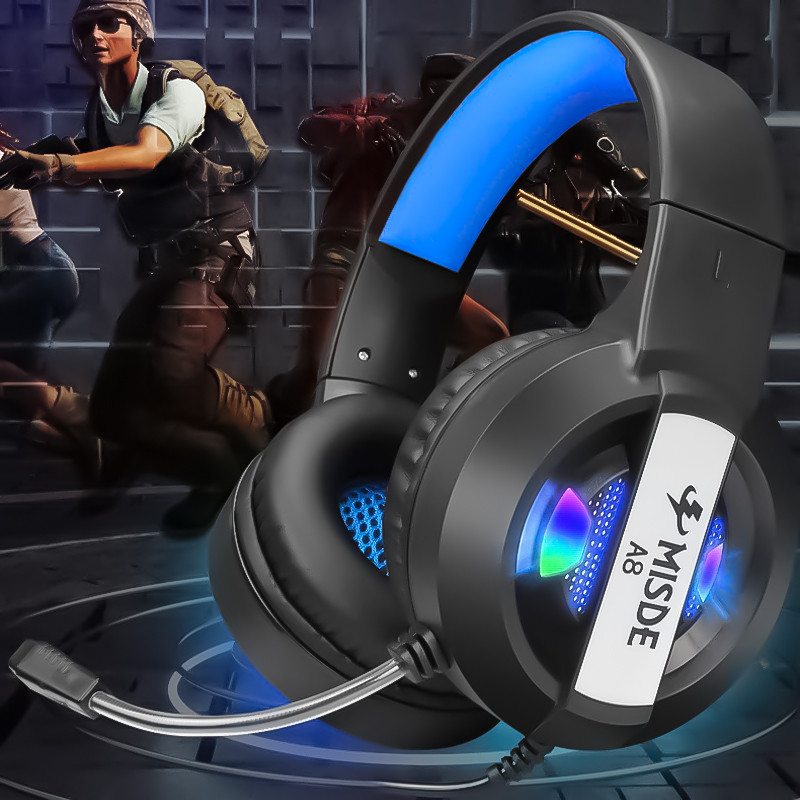 Ігрові навушники з мікрофоном Misde A8 Gaming гарнітура, геймерські навушники дротові з підсвіткою (ST)