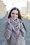 Велика рожева кашемірова хустка косинка в клітину CASHMERE, фото 6