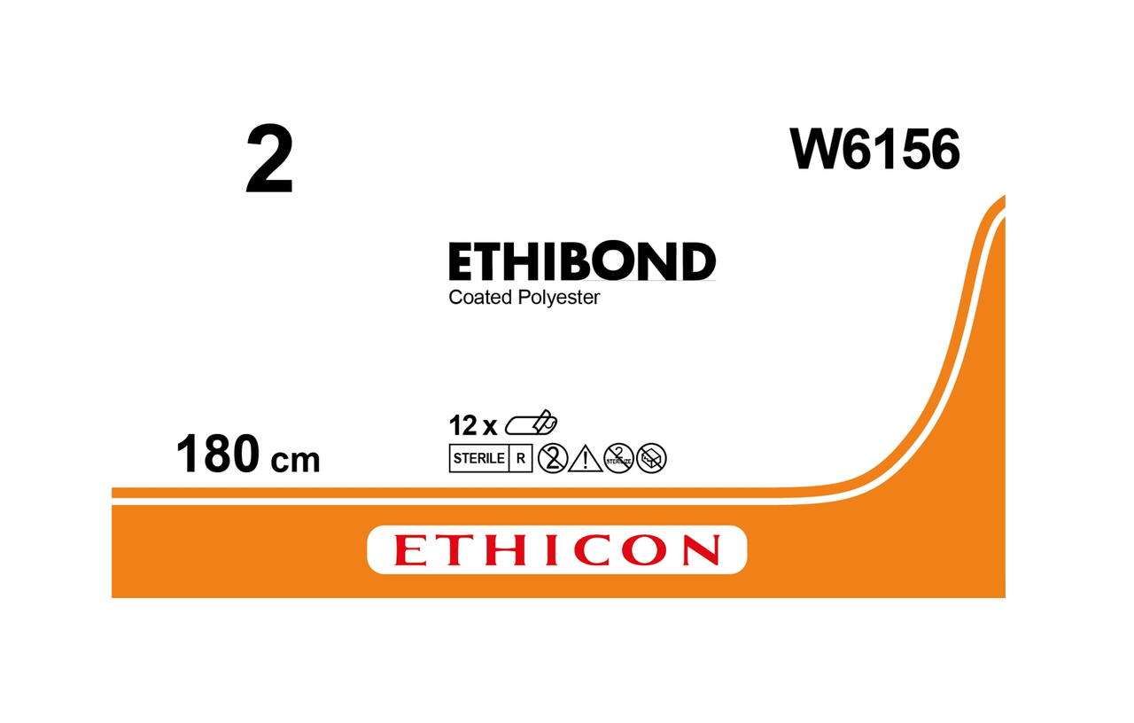 Хірургічна нитка Ethicon Етибонд Ексель (Ethibond Excel) 2, довжина 180 см, без голки, W6156