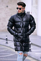 Зимняя черная мужская куртка на пуху