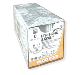 Хірургічна нитка Ethicon Етибонд Ексель (Ethibond Excel) 0, довжина 75 см, кільк. голка 31 мм, W975G