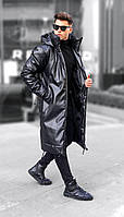 Зимова чорна чоловіча куртка на пуху