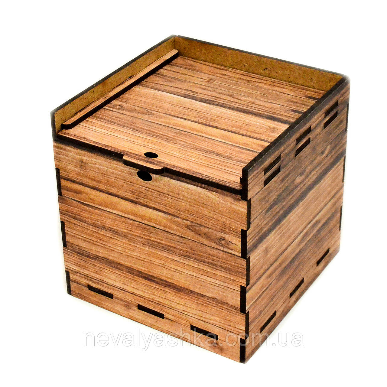 Кольорова Подарункова Дерев'яна Коробка 10х10 см Wood Style Привітальна Коробочка для Подарунок ЛДВП