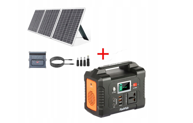 Портативна електростанція з сонячною панеллю  Flashfish E200 GOFORT60W 40800 mAh 200 W, фото 1
