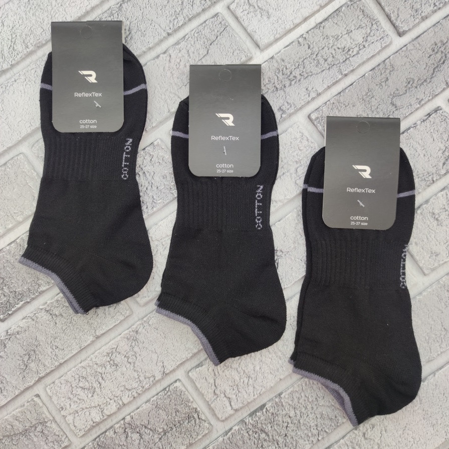Шкарпетки чоловічі короткі весна/осінь чорні р.25-27 ReflexTex з додатковою гумкою на стопі 30036887