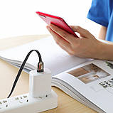 Кабель Usb Micro USB HOCO U74 Grand 2.4A 1.2m (метал. Коннект, плоский, тканинної) Black, фото 3