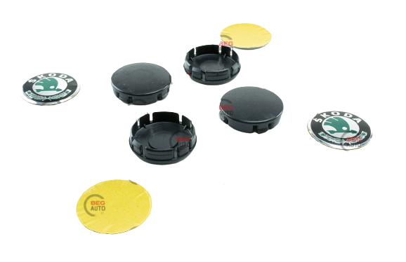 Ковпачок — заглушка диска Skoda 56/58 мм (к-т 4 шт.) зелена, фото 1