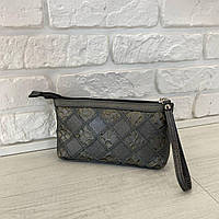 Косметичка з натуральної шкіри на одне відділення Woman's heel сіра (В-478-5)