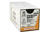 Хирургическая нить Ethicon Этибонд Эксель (Ethibond Excel) 3/0, длина 90 см, 2 кол-реж. иглы 17 мм, W6936