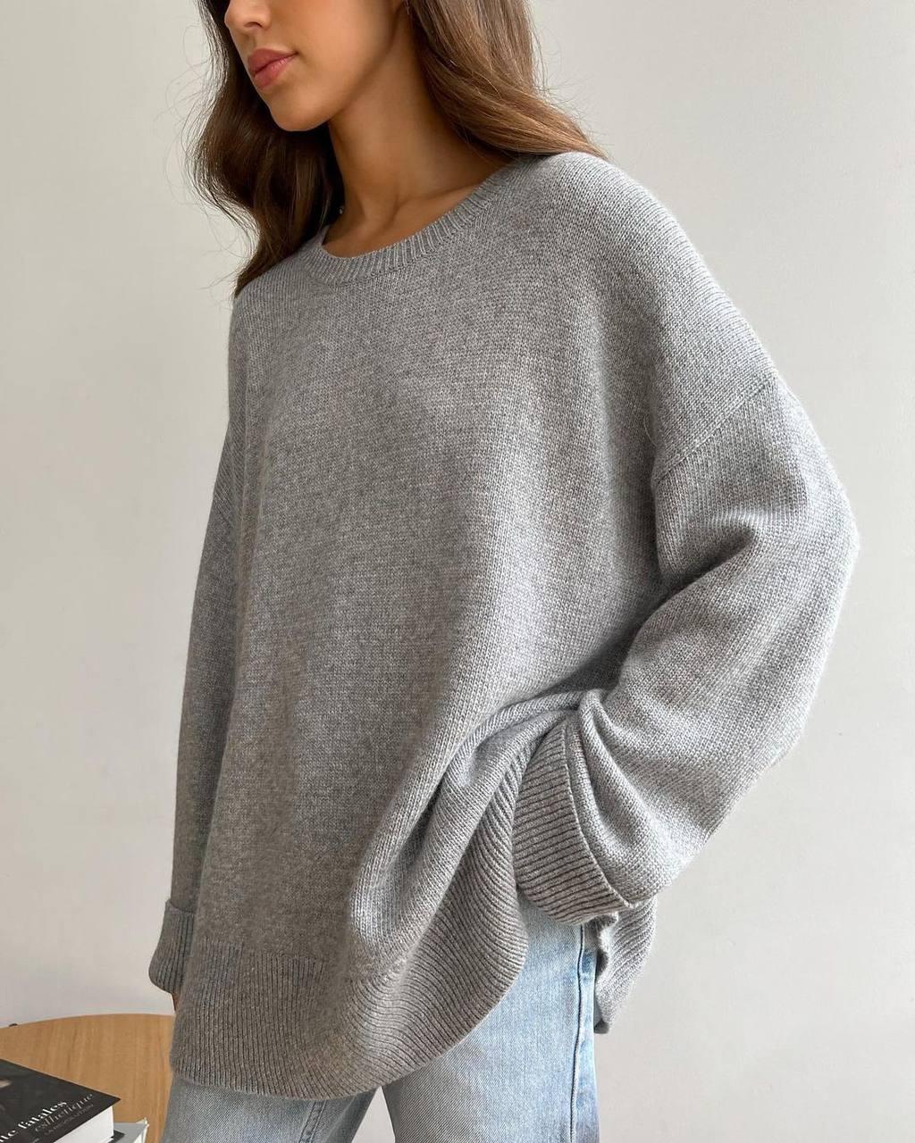 Жіночий базовий светр вільного фасону однотонний під горло (р. 42-46) 40043068, фото 1