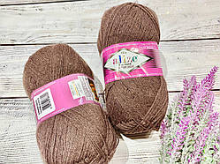 Пряжа для в'язання Alize Superwash comfort socks. 100 г. 420 м. Колір — чорний шоколад 844