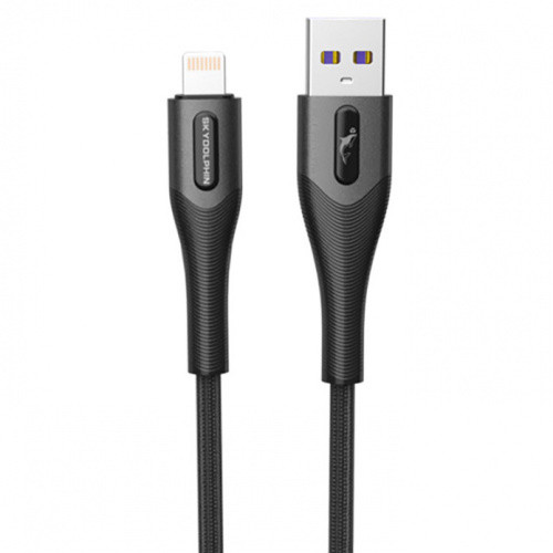 Кабель SkyDolphin S01L Metal Braided Fast USB - Lightning 3A/1m (Чорний)