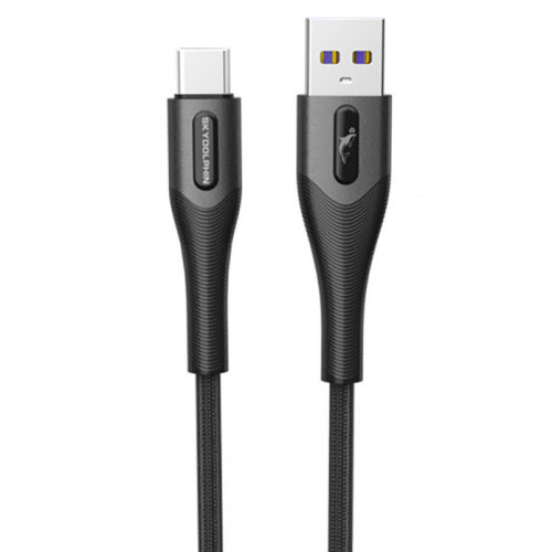 Кабель SkyDolphin S01T Metal Braided Fast USB - Type-C 3A/1m (Чорний)