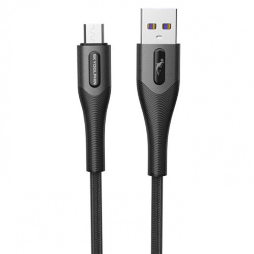 Кабель SkyDolphin S01V Metal Braided Fast USB - MicroUSB 3A/1m (Чорний)