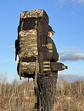 Рюкзак тактичний та туристичний 100л VA чорний з пікселем, фото 2