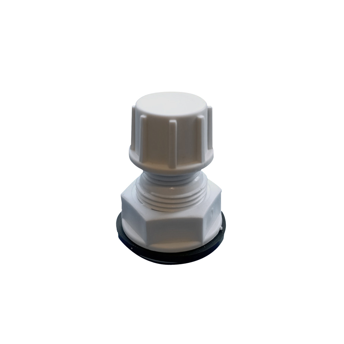 Врезка в бак 1/2" (21 мм), пластиковая, белая, с фиксирующей резьбой ...