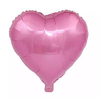 Куля фольгована серце рожевий металік, 10" (25 см), Китай