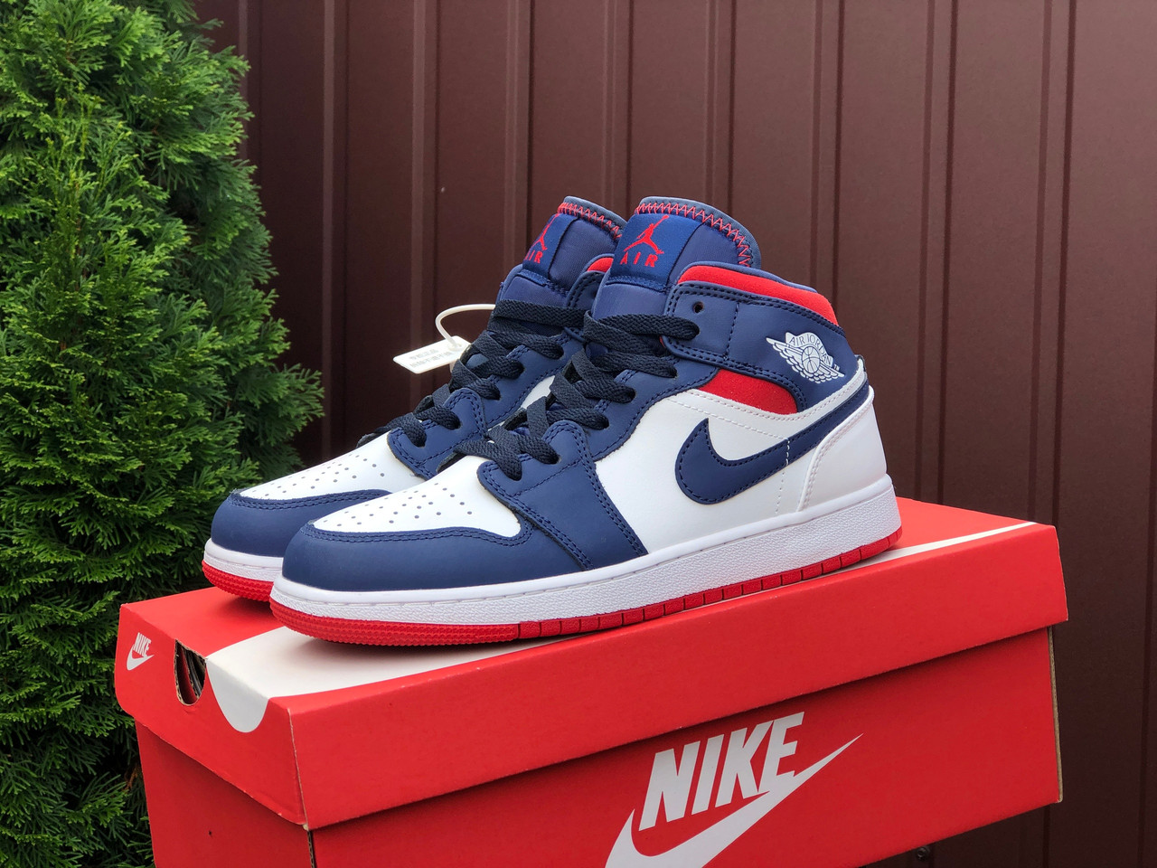 Кроссовки Nike Air Jordan Женские Синие с Белым и Красным, Демисезон ...