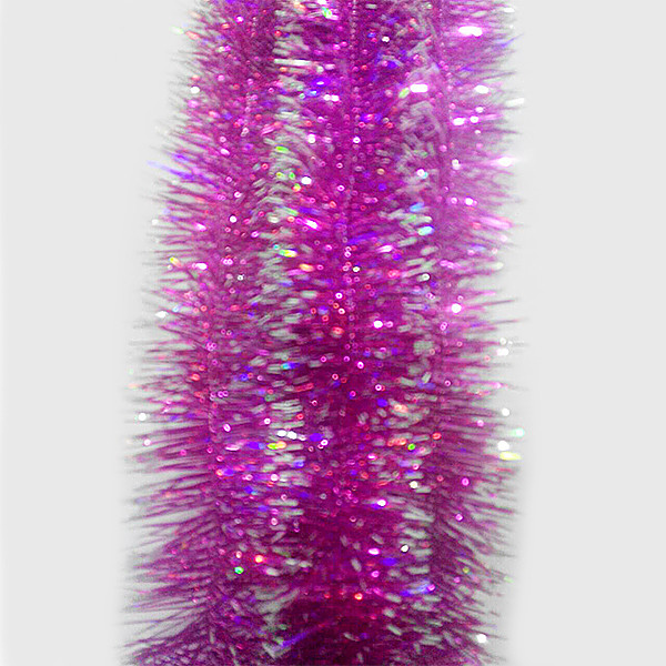 Гірлянда пухнаста 50мм (2,4м) рожева білі кінчики