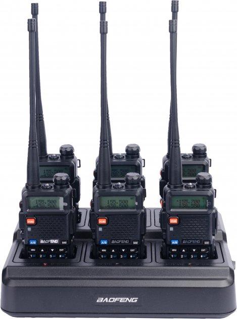 Комплект рацій Baofeng UV-5RHC Six Pack, 6шт. (5W, VHF,UHF, 136-174, 400-480MHz, до 5 км, 128 кан., АКБ)