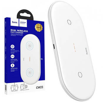 Зарядний бездротовий пристрій HOCO CW23 Dual power (2 в 1) Білий