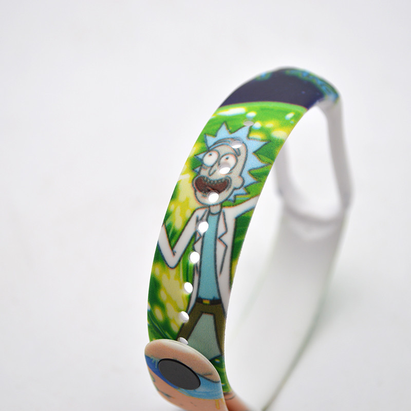 Ремінець до Xiaomi Mi Band 5/Mi Band 6/Mi Band 7 Cartoon Design Rick and Morty White/Білий, фото 2