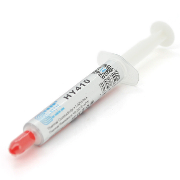 Паста термопровідна HY-410 2g, шприц, White,> 1,42W / m-K, <0.262 ° C-in² / W, -30 ° ≈280 °, В'язкість -1K