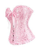 Корсет рожевий на шнурівці, корсет жіночий жакардовий, фото 2