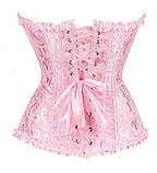 Корсет рожевий на шнурівці, корсет жіночий жакардовий, фото 3
