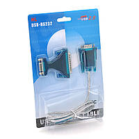 Кабель USB to RS-232 с перехідником RS-232 (9 pin) > (25Pin),Blister