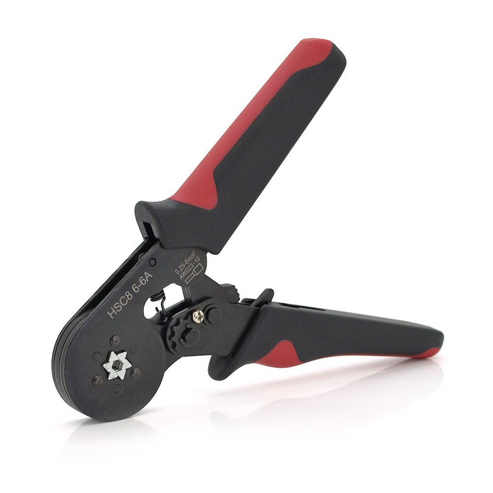 Крімпер CINLINELE HCS8 6-6A для обтиску кабельного накінечника, red + набір кабельних наконечників