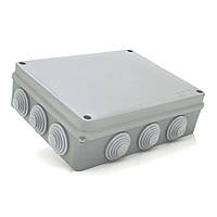 Коробка розподільна зовнішня Premium Р110 255х200х80мм; IP55; Сірий; пластик; (РР) Q6