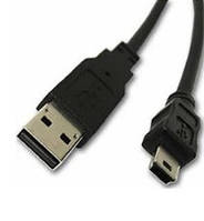 Кабель USB 2.0 (AM / Mini 5 pin) 0.4м, чорний